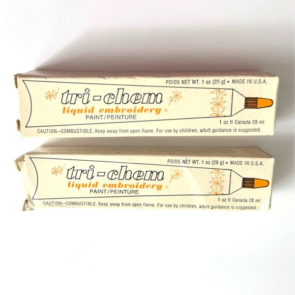 VTG Tri‎ Chem Liquid Embroidery New In Boxes Black And Yellow E-Z Flow - Picture 1 of 5